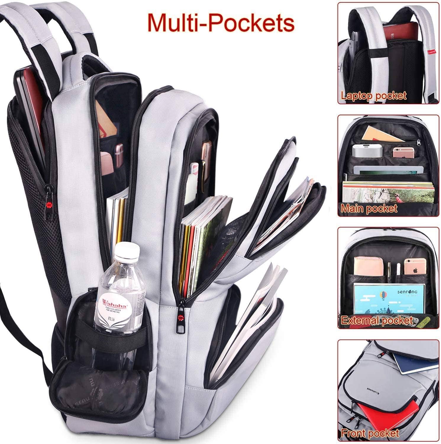 KUPRINE Travel Anti Theft Slim Durable Laptop Backpacks for Women Mens Lightweight Water Resistant College Computer Backpack Fits Most 15.6 Laptop & Tablet - Image 2